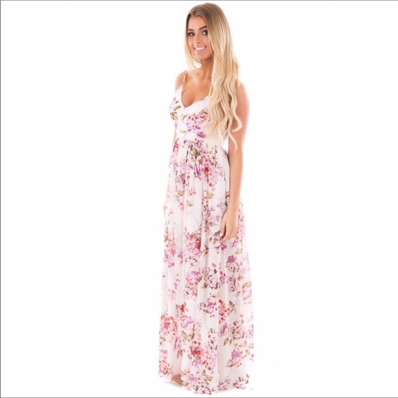 sale! White floral maxi - Picture 5 of 6